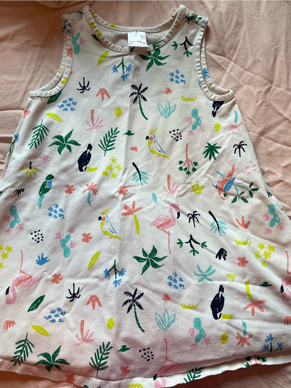 Hanna Andersson Tropical Floral Print Swing Dress size 5 (110cm)